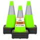 Photo 1 of 18” Lime Green Traffic Cone - 6" Reflective Collar – 12 Pack - Multipurpose Premium PVC Safety Cone for Parking, Caution, Construction, Road Crews, Emergency Vehicle - Xpose Safety