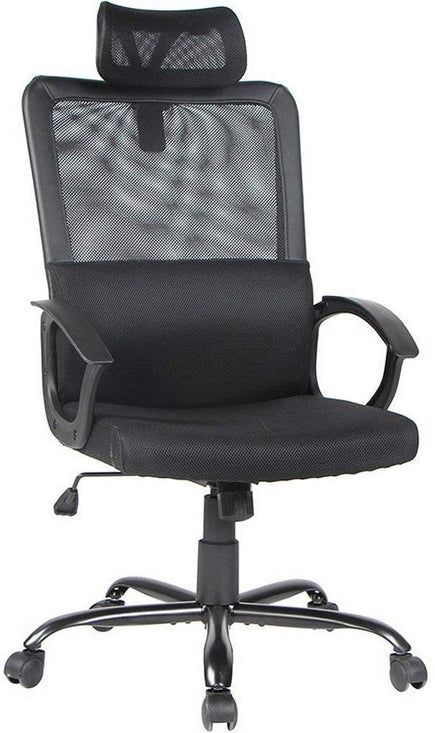 Photo 1 of Mesh Chair - Office Desk Chair with Headrest Computer Office Chair- Black - A97965-BLK