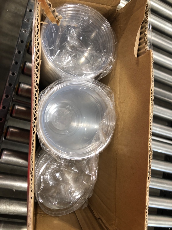 Photo 2 of  [90 Sets] 20oz Clear Plastic Cups with Dome Lids, Disposable Plastic Drinking Cups