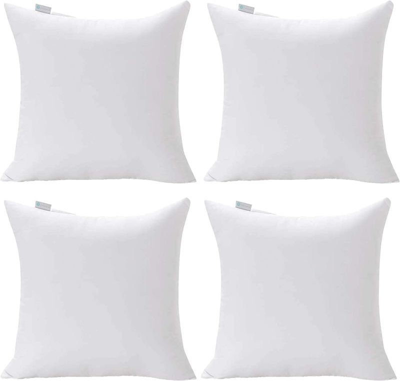 Photo 1 of  Polyester Stuffer Square Form Sham Throw Pillow Inserts, 16X16 Inch?4 Count?, White
Color:White