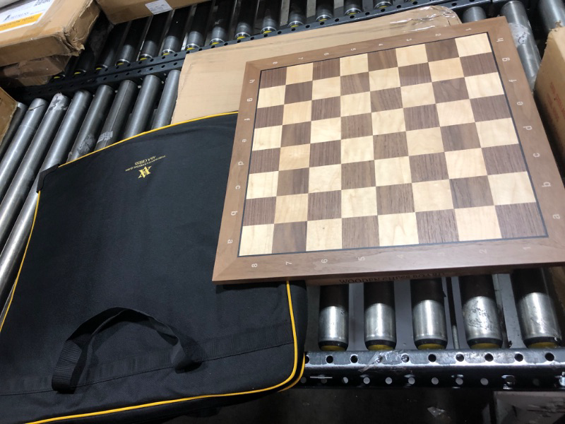 Photo 2 of A&A 21.25" Professional Wooden Tournament Chess Board/Walnut & Maple Inlaid / 2.25" Squares w/Notation 21.25” / 54cm Walnut & Maple Inlaid - W/ Notation