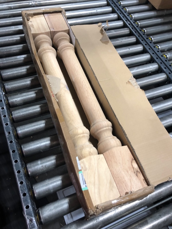 Photo 2 of 35 1/2-inch H 3 1/2-inch W 3 1/2-inch D Cabinet Columns, Btowin 2Pcs Unfinished Tapered Rubberwood Replacement Island Legs for Large Dining Table & Kitchen Table 3 1/2"W x 3 1/2"D x 35 1/2"H