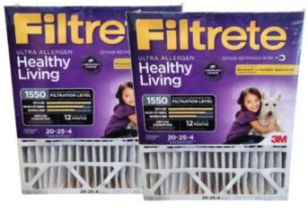 Photo 1 of 3M 1550 Series Healthy Living Filtrete Filter, 2 pack, 20 x 25 x 4
