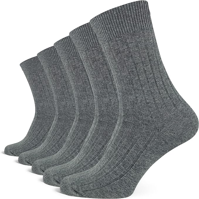 Photo 1 of Aniler 5 Pairs Men's Cotton Crew Socks All Season Thick Sweat Wicking Moisture Control Athletic Socks