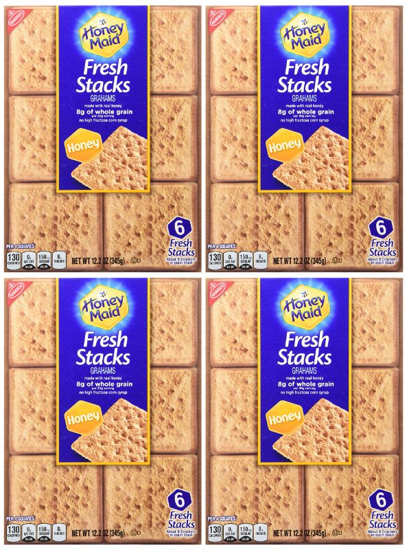 Photo 1 of EXP: 09/2023 - Nabisco, Honey Maid, Fresh Stacks, Honey Graham, 12.2oz Box (Pack of 6) 