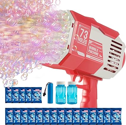 Photo 1 of Bubble Machine Gun, Bubble Gun Blaster, Bazooka Bubble Blower for Toddlers Boys Girls Age 3 4 5 6 7 8 9 10 Years Old, Fun Summer Outdoor Toy Gifts for Children Adult Birthday Wedding Party