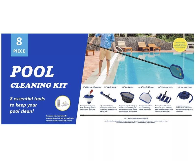 Photo 1 of 8-Piece Pool Cleaning Kit - Essential All-Season Tools