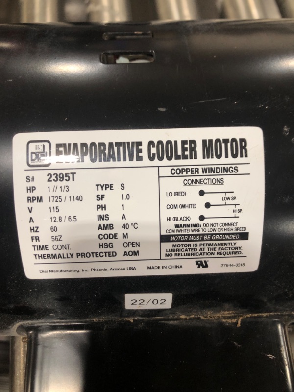 Photo 4 of 1 HP Evaporative Cooler Motor
