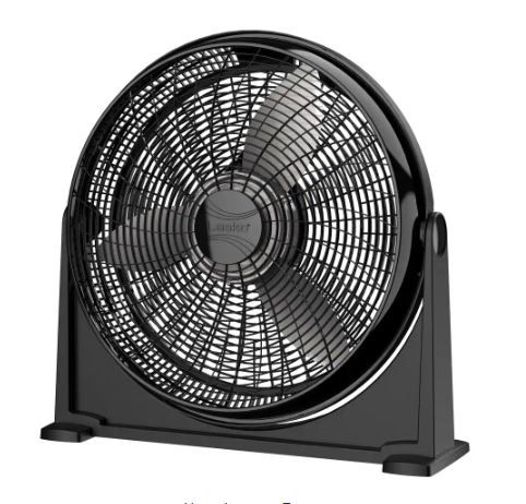 Photo 1 of 20 in. 3 Speeds Floor Fan in Black with 90 Degrees Tilt Adjustment, Built-In Carry Handle, Wall Mountable

