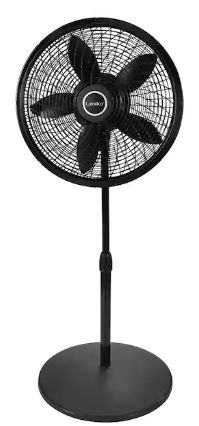 Photo 1 of 18 in. 3 Speeds Cyclone Pedestal Fan in Black with Adjustable Height, Oscillating
