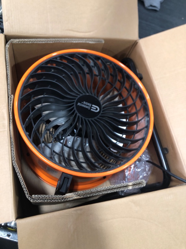 Photo 2 of 16 in. 3-Speed Floor Fan in Orange High Velocity Turbo
