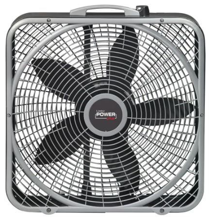 Photo 1 of 20 in. 3 Speeds Box Fan in Gray with Weather-Shield Design for Window Use, Energy Efficient, Carry Handle, Steel Body
