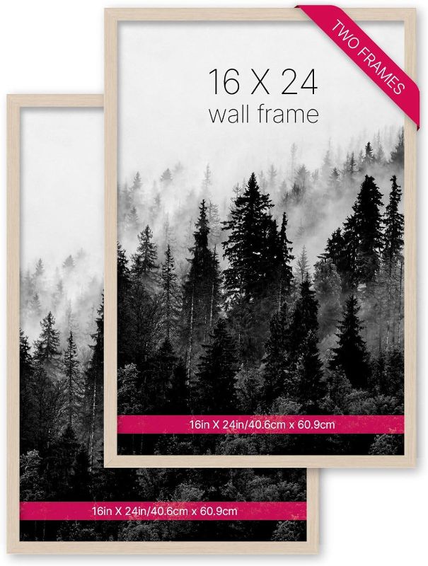 Photo 1 of 16 x 24, Natural Frame (2 Pack), 16 x 24 Poster/Picture Frame for Decoration, Homes, Offices, Hotels, Family Portrait,Wedding, Birthday, Anniversary and Christmas Gifts.
