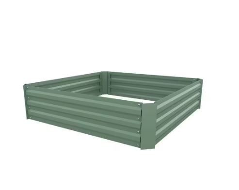 Photo 1 of 4 ft. x 4 ft. x 1 ft. Raised Garden Bed Metal Planter
