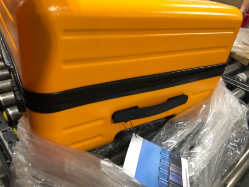 Photo 3 of  TydeCkare 2pcs 20/28" Luggage Set HardShell ABS+PC, 20 Inch 21.65 * 15.35 * 7.87" Carry On Cabin with Front Pocket, 28" Suitcase 101L, YKK Zipper, TSA Lock, Orange 