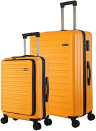 Photo 1 of  TydeCkare 2pcs 20/28" Luggage Set HardShell ABS+PC, 20 Inch 21.65 * 15.35 * 7.87" Carry On Cabin with Front Pocket, 28" Suitcase 101L, YKK Zipper, TSA Lock, Orange 