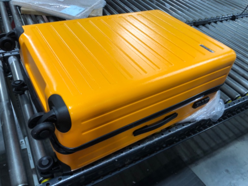 Photo 2 of  TydeCkare 2pcs 20/28" Luggage Set HardShell ABS+PC, 20 Inch 21.65 * 15.35 * 7.87" Carry On Cabin with Front Pocket, 28" Suitcase 101L, YKK Zipper, TSA Lock, Orange 