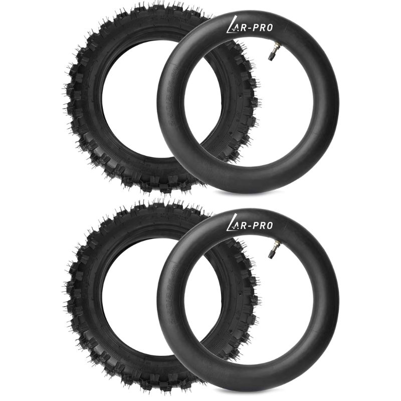 Photo 1 of (2 Set) 2.5-10" Off-Road Tire and Inner Tube Set - Dirt Bike Tire with 10-Inch Rim and 2.5/2.75-10 Dirt Bike Inner Tube Heavy Duty Replacement with Honda CRF50/XR50, Suzuki DRZ70/JR50 and Yamaha PW50