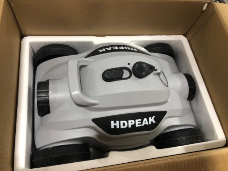 Photo 2 of  Cordless Robotic Pool Cleaner, HDPEAK Pool Vacuum Lasts 110 Mins, Auto-Parking, Rechargeable, Automatic Cordless Pool Vacuum Ideal for Above/In-Ground Pools Up to 50 feet, Grey 