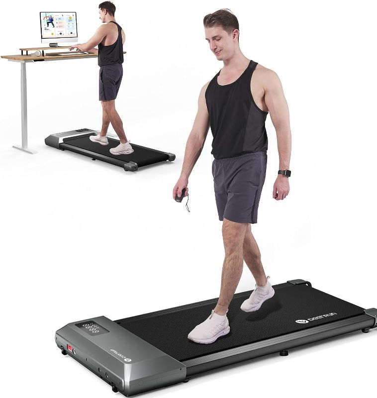 Photo 1 of  DeerRun Walking Pad, 2 in 1 Treadmills for Home with Remote Control, Under Desk Treadmill Office Quiet, Portable Treadmill with Installation-Free and in LED Display 
