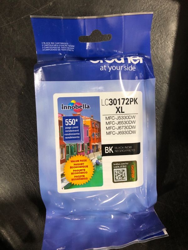 Photo 2 of Brother Printer LC30172PK High Yield XL Black Ink Cartridge-2 Pack Black High Yield Ink