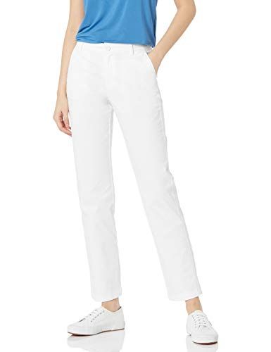 Photo 1 of Amazon Essentials Women's Stretch Twill Chino Pant (Available in Classic and Curvy Fits), Bright White, 10
