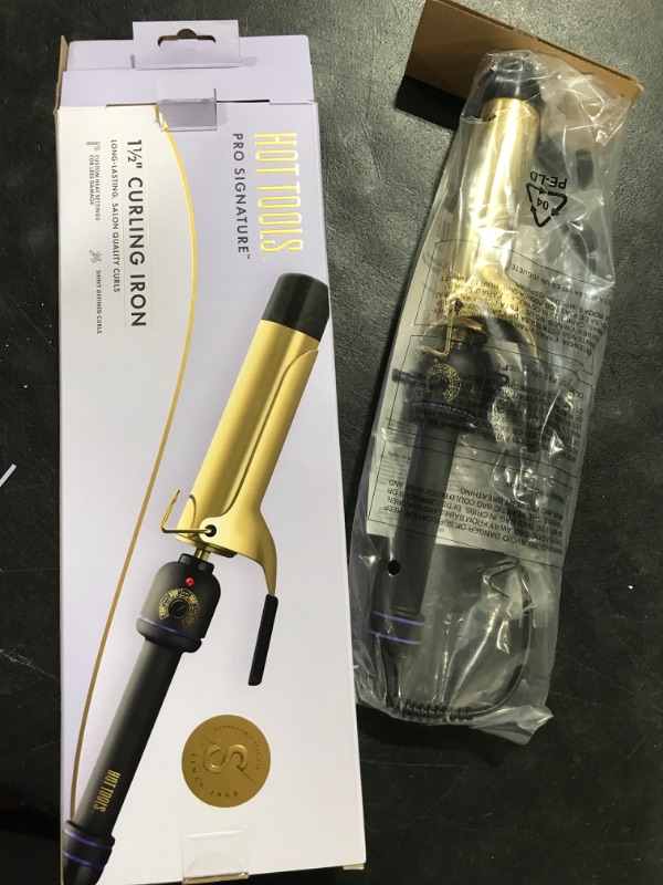 Photo 2 of Hot Tools Pro Signature 24K Gold Curling Iron/Wand | Long-Lasting, Defined Curls, (1-1/2 in) 1.5 Inch (Pack of 1)