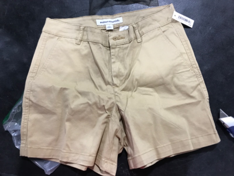 Photo 2 of Amazon Essentials Women's 5" Inseam Chino Short (Available in Straight and Curvy Fits) Straight Khaki Brown 4