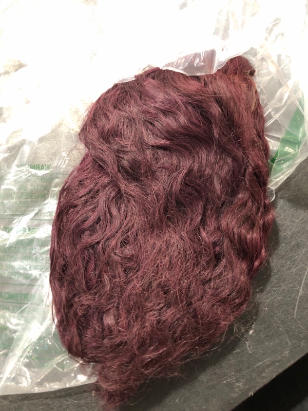 Photo 2 of XZZ Dark Burgundy Lace Front Wigs Human Hair 13x4 Purple Deep Wave Frontal Wig Human Hair HD Lace Curly Wigs for Women Pre Plucked with Baby Hair Curly Lace Front Wig Human Hair 150% Density 26 Inch 26 Inch Dark Purple Curly