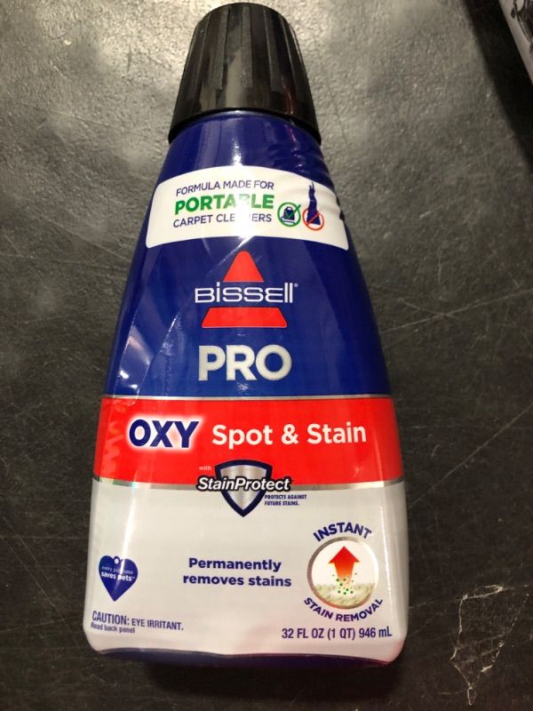 Photo 2 of Bissell Professional Spot and Stain + Oxy Portable Machine Formula, 32 oz, 1-Pack, 32 Fl Oz Single