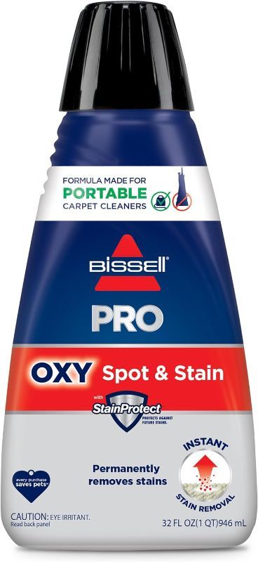 Photo 1 of Bissell Professional Spot and Stain + Oxy Portable Machine Formula, 32 oz, 1-Pack, 32 Fl Oz Single