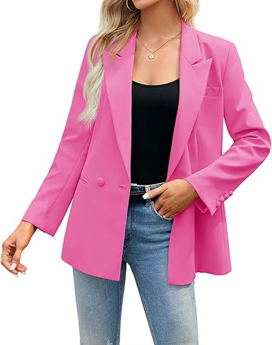 Photo 1 of Aoysky Casual Blazer for Women, Blazer Jackets Long Sleeve Open Front Button Blazer Cardigans Outfits Suit