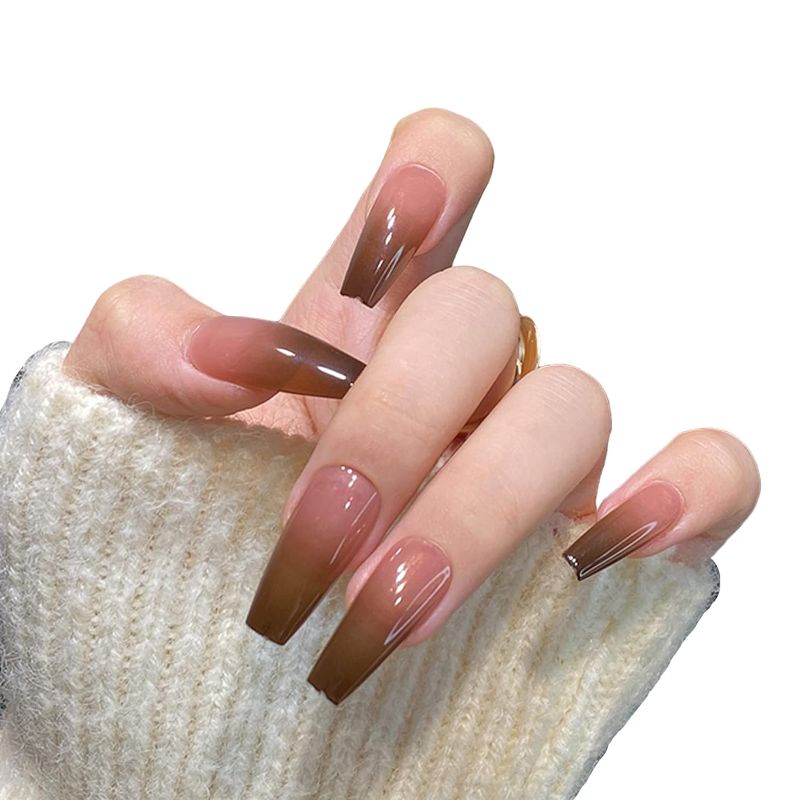 Photo 1 of CoCoCindy French Nail Manicure, False Nails with Designs, Reusable Stick on Nails, Nail Kit Includes Jelly Nail Glue, Mini File, Cuticle Stick, and 24 Fake Nails, Acrylic False Nails for Women and Girls
