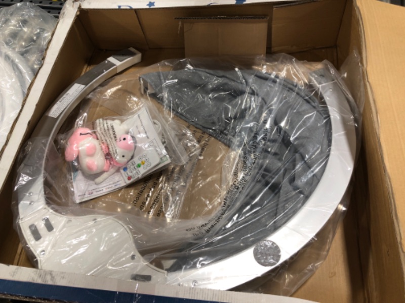 Photo 1 of Dream On Me Zazu Baby Swing, Baby Swing for Infant, 5- Swinging Speed, Two Attached Toys, Bluetooth Enabled and Remote Control, Grey and Pink