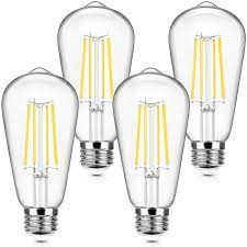 Photo 1 of 100-Watt Equivalent ST19 Straight Filament Dusk to Dawn Clear Glass E26 Vintage Edison LED Light Bulb 2700K (4-Pack)
