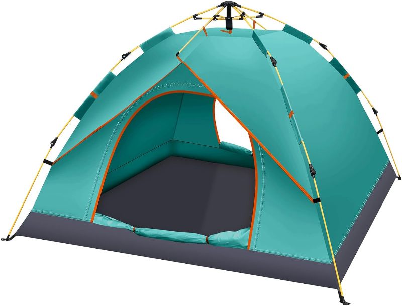 Photo 1 of  Pop Up Camping Tent Lovers Family Double Layer Outdoor Tent Portable Instant Tent Automatic Tent Waterproof Windproof Anti-UV for Travel Hiking Family
