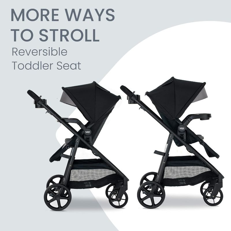 Photo 2 of Britax Brook+ Modular Baby Stroller, Ultra-Lightweight Infant and Toddler Stroller with SafeWash Insert and 4 Ways to Stroll, Graphite Onyx