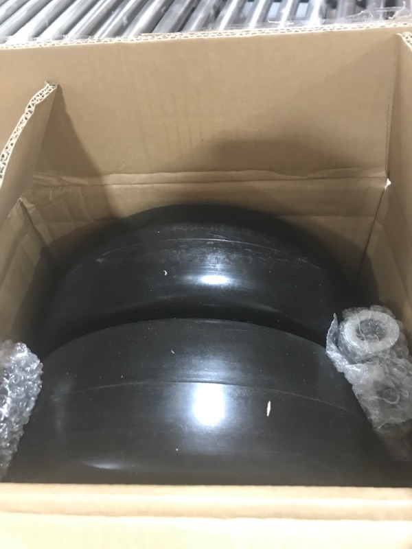 Photo 2 of 2 PCS 11x4.00-5" Flat Free Lawn Mower Tire on Wheel, 3/4" or 5/8" Bushing, 3.4"-4"-4.5 -5" Centered Hub, Universal Fit Smooth Tread Tire for Zero Turn Lawn Mowers, with Universal Adapter Kit