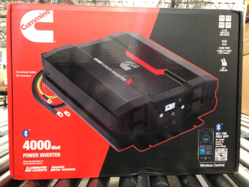 Photo 9 of Cummins 4000 Watts Power Inverter Modified Sine Wave Truck Inverter 12 Volts to 110 Volts Four AC Outlets Two USB Ports (Plus Cable Kit)- CMN4000W - Inverters for Vehicles, Van Life, Camping