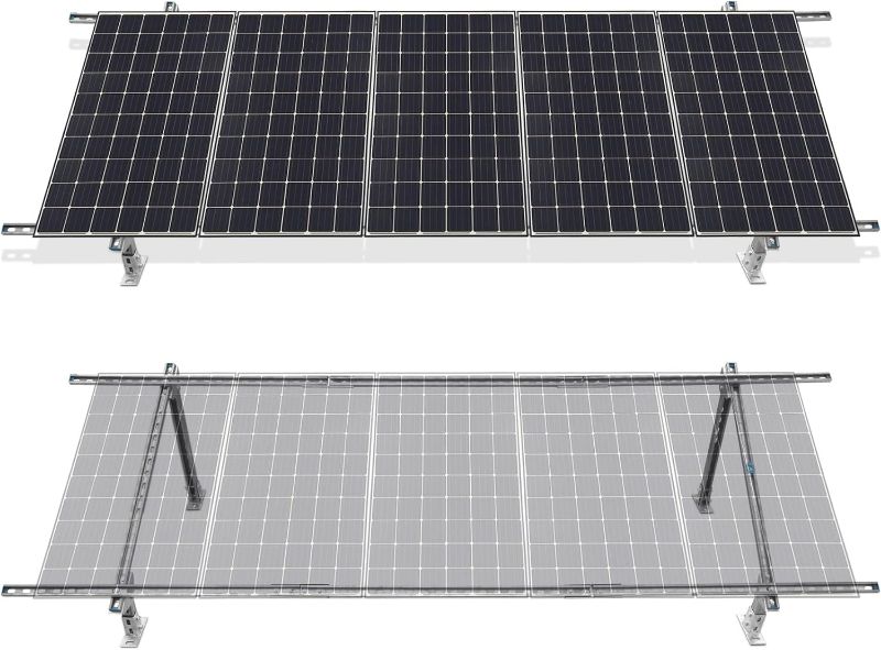 Photo 1 of  Solar Panel Mounting Brackets, Adjustable Multi-Pieces Solar Panel Brackets, Solar Panel Mount for 1-4pcs Solar Panels, Solar Mounting Brackets with Clamps for Ground and Roof 
"FOR PARTS ONLY"