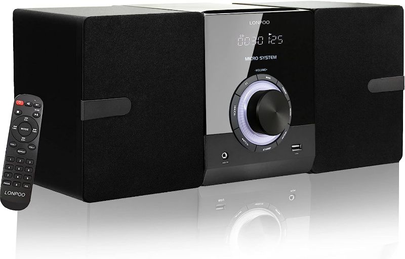 Photo 1 of Bluetooth Home Stereo Shelf System - Compact Micro Stereo System with CD Player, FM Radio, Aux-in, USB Playback, 2-Way Music Crisp-Sound, DSP-Tech, Remote Control
