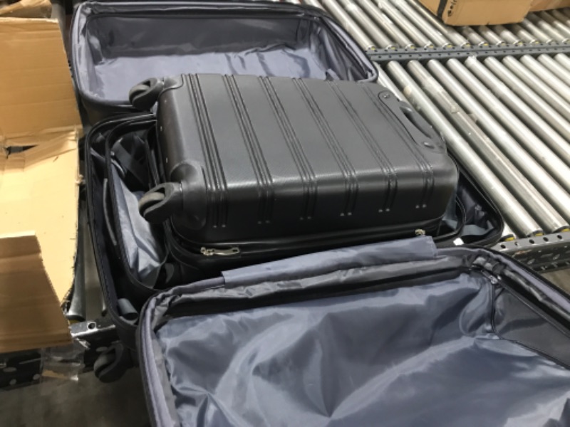 Photo 1 of Merax Luggage sets of 3 Piece Carry on Luggage Airline Approved,Hard Case Luggage Expandable Checked Luggage Suitcase Set with Wheels 3-Piece Set(20/24/28) Black