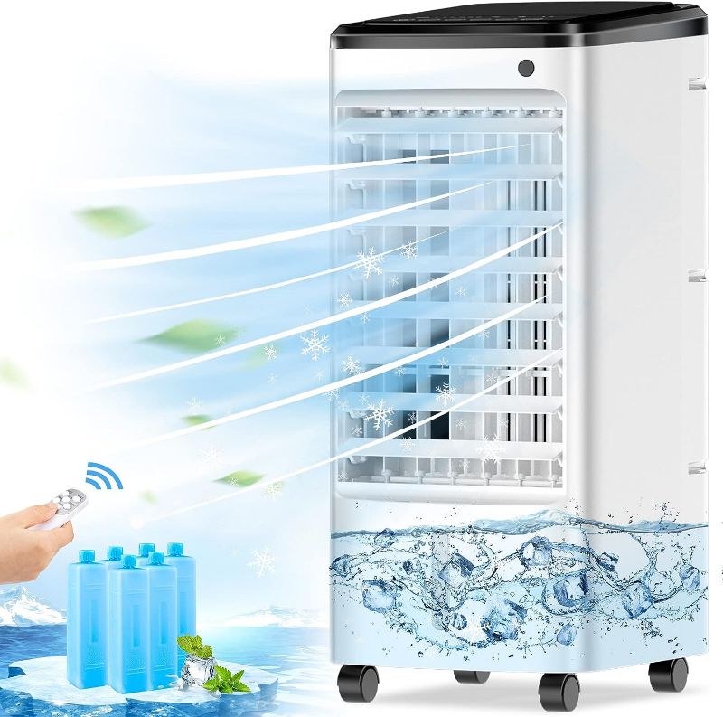 Photo 1 of Portable Air Conditioners,[ 2023 Newest]3 IN 1Air Conditioner Portable for Room,65° Oscillation Swamp Cooler with 3 Wind Speeds,4 Modes, 6 Ice Packs,12H Timer,Remote,Portable AC for Home Office 