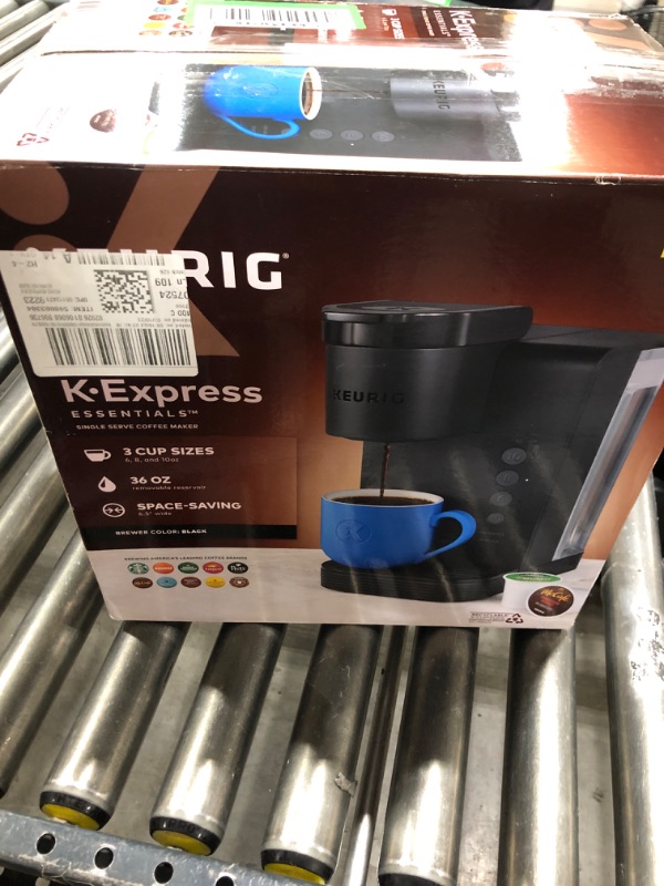 Photo 3 of Keurig K-Express Essentials Coffee Maker, Single Serve K-Cup Pod Coffee Brewer, Black - 3 Cup Sizes 6, 8, & 10oz, 36 OZ Removable Reservoir - BROAG Random Color Water Bottle