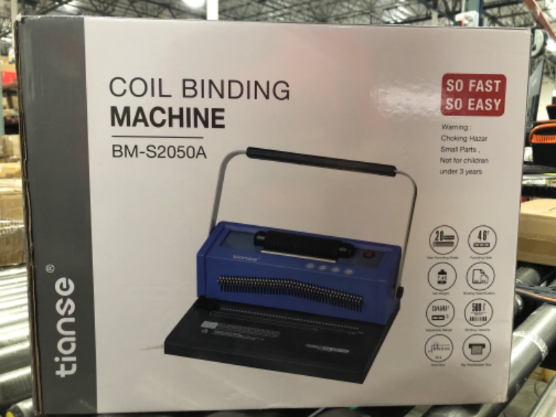 Photo 4 of TIANSE Spiral Coil Binding Machine, Manual Book Maker Punch Binder with Electric Coil Inserter, Disengaging pins, Adjustable Side Margin, Comes with 100pcs 5/16'' Plastic Coil Bind Spines & Plier