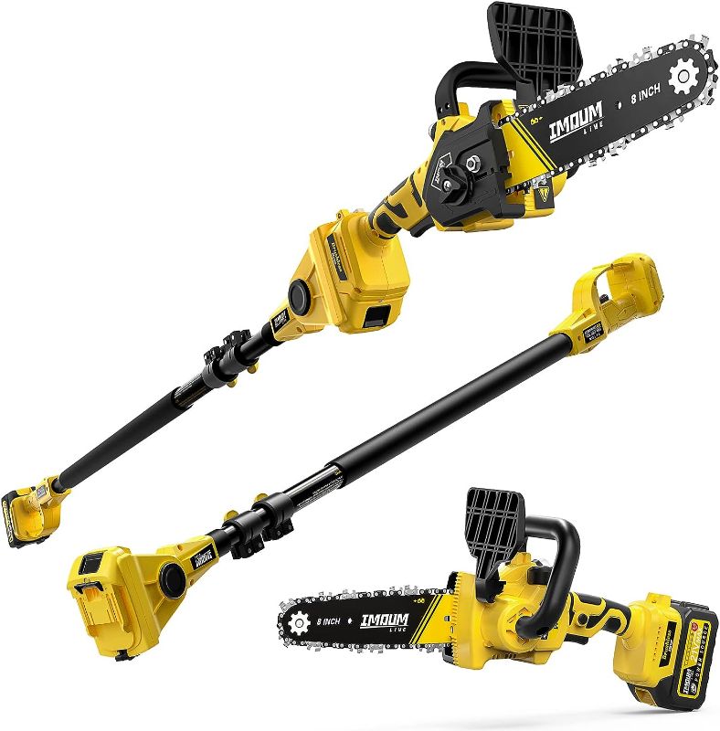 Photo 1 of 2-in-1 Brushless Pole Saw & Mini Chainsaw, IMOUMLIVE 8" Cutting Cordless Power Pole Saw