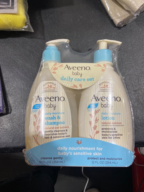 Photo 2 of Aveeno Baby Daily Care Set, Wash & Shampoo, Daily Moisture Lotion