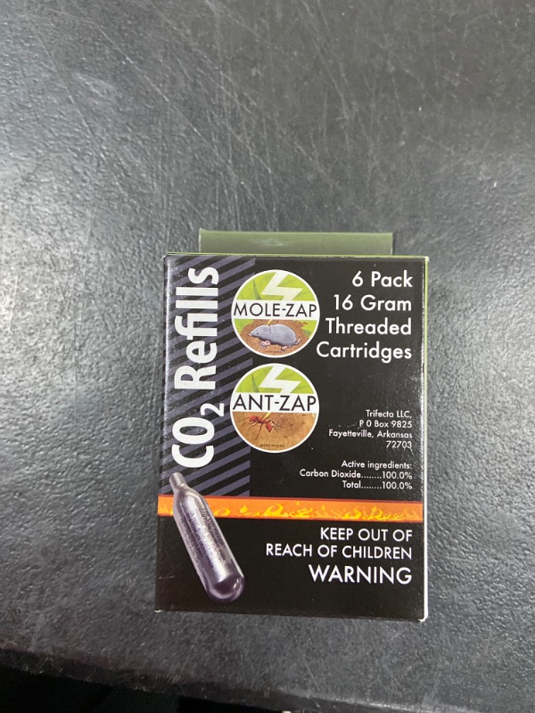 Photo 2 of 16g Threaded CO2 Cartridges 6-Pack Mole-Zap/Ant Zap Refills