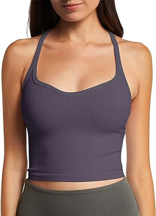 Photo 1 of Cyanstyle Women Sports Bra Crop Tops Longline Workout Yoga Bra Sweetheart Neck Cropped Top SIZE M