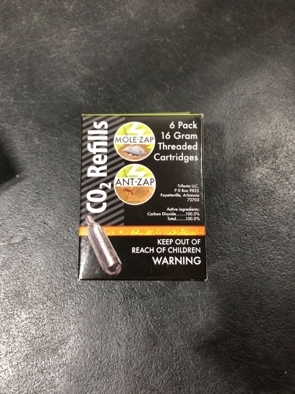 Photo 1 of 16g Threaded CO2 Cartridges 6-Pack Mole-Zap/Ant Zap Refills